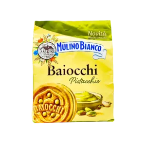 Mulino Bianco Baiocchi Pistacchio 240g Biszkopty Przekładane Kremem Pistacjowym