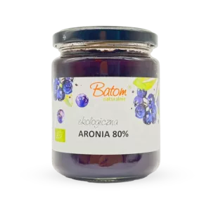 Ekologiczny Dżem Aroniowy 80% Słodzony Sokiem Jabłkowym 260g Batom Bio