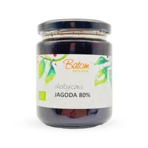 Ekologiczny Dżem Jagodowy 80% Słodzony Sokiem Jabłkowym 260g Batom Bio