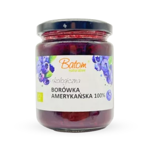 Ekologiczny Dżem z Borówki Amerykańskiej 100% Bez Cukru 240g Batom Bio 