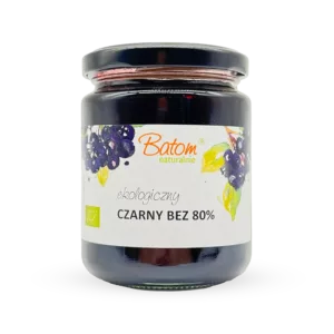 Ekologiczny Dżem z Czarnego Bzu 80% Słodzony Sokiem Jabłkowym 260g Batom Bio