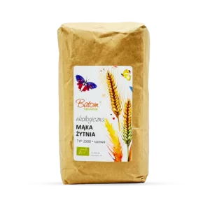 Ekologiczna Mąka Żytnia Typ 2000 Grubomielona Razowa 1kg Batom Bio